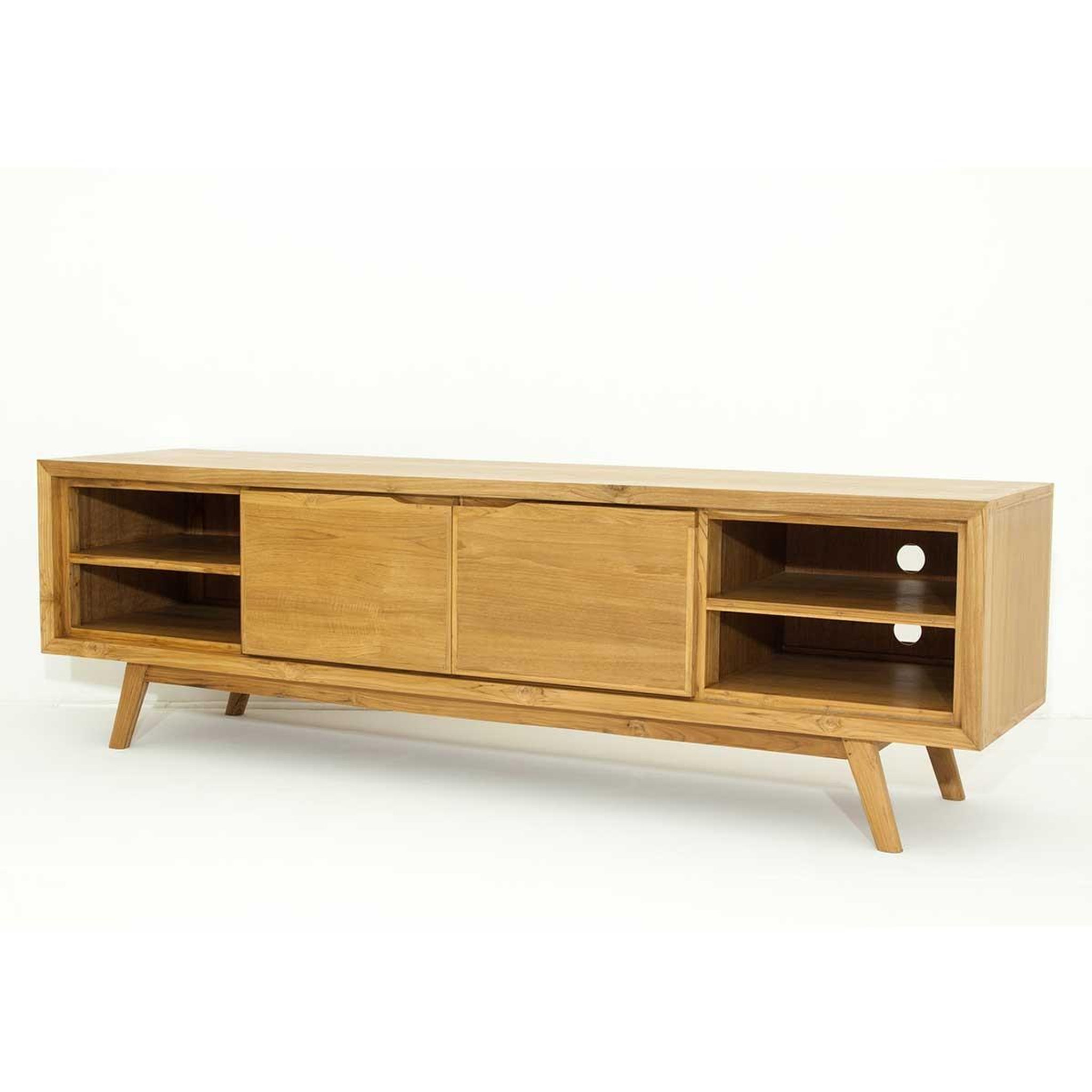 Voir la diapositive 2 : Paris Prix Meuble tv 2 portes 4 niches  fiftees  180cm naturel