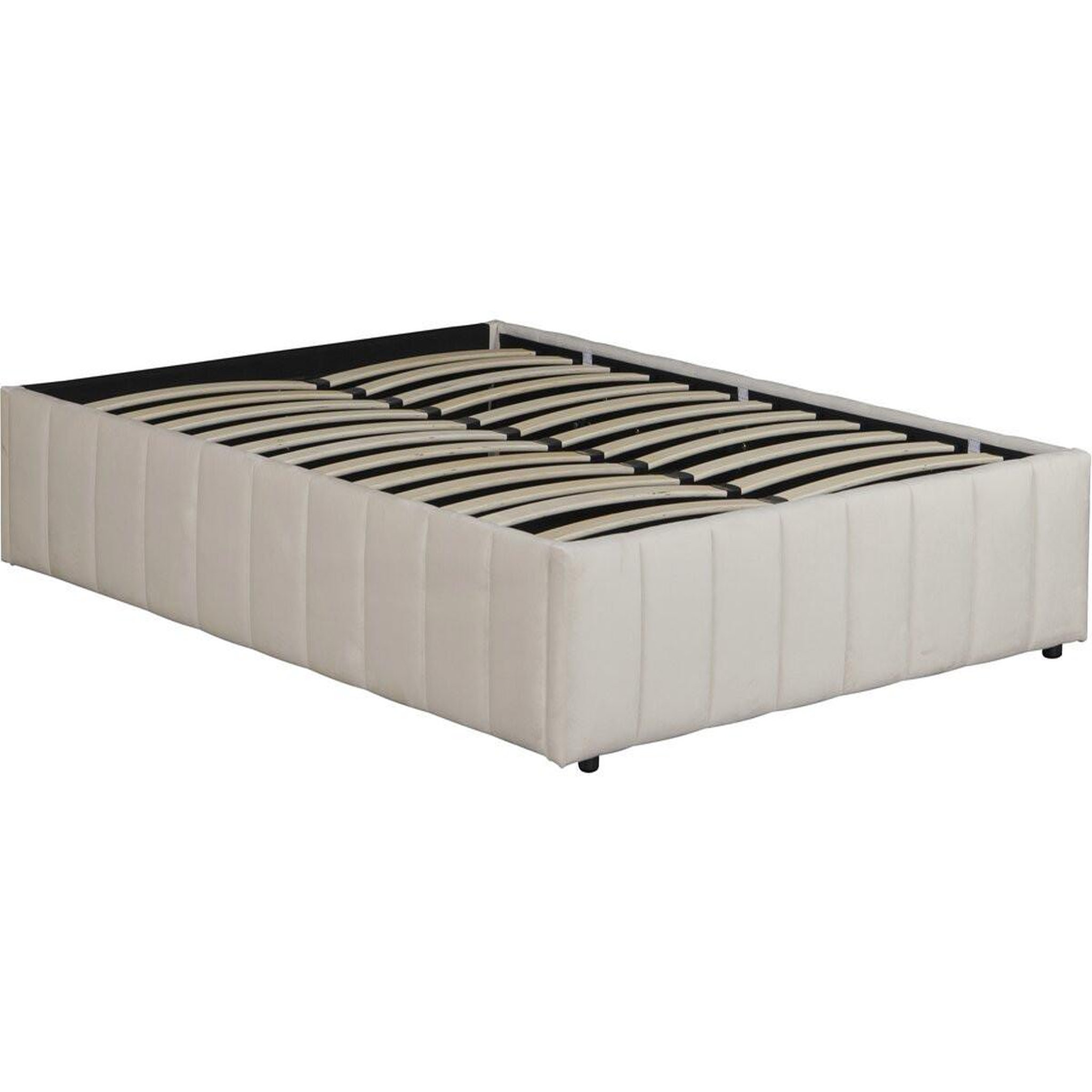 Habitat et Jardin Lit double en velours avec coffre  meribel  - beige - 140 x 190 cm