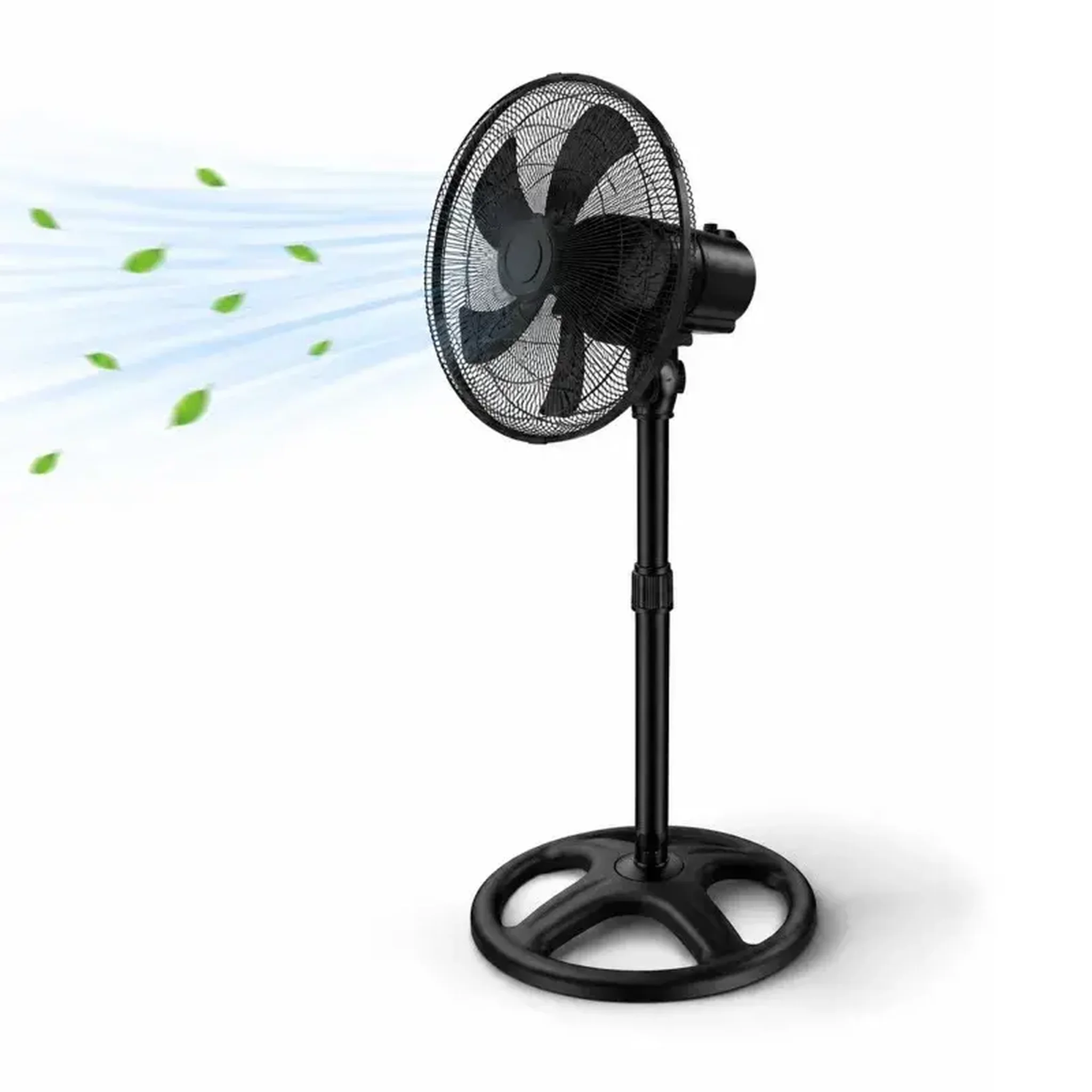 Voir la diapositive 3 : Ventilateur Sur Pied Kumtel Ktf-345 18  Noir 60 W 5 Lames 3 Vitesses Oscillation 70°