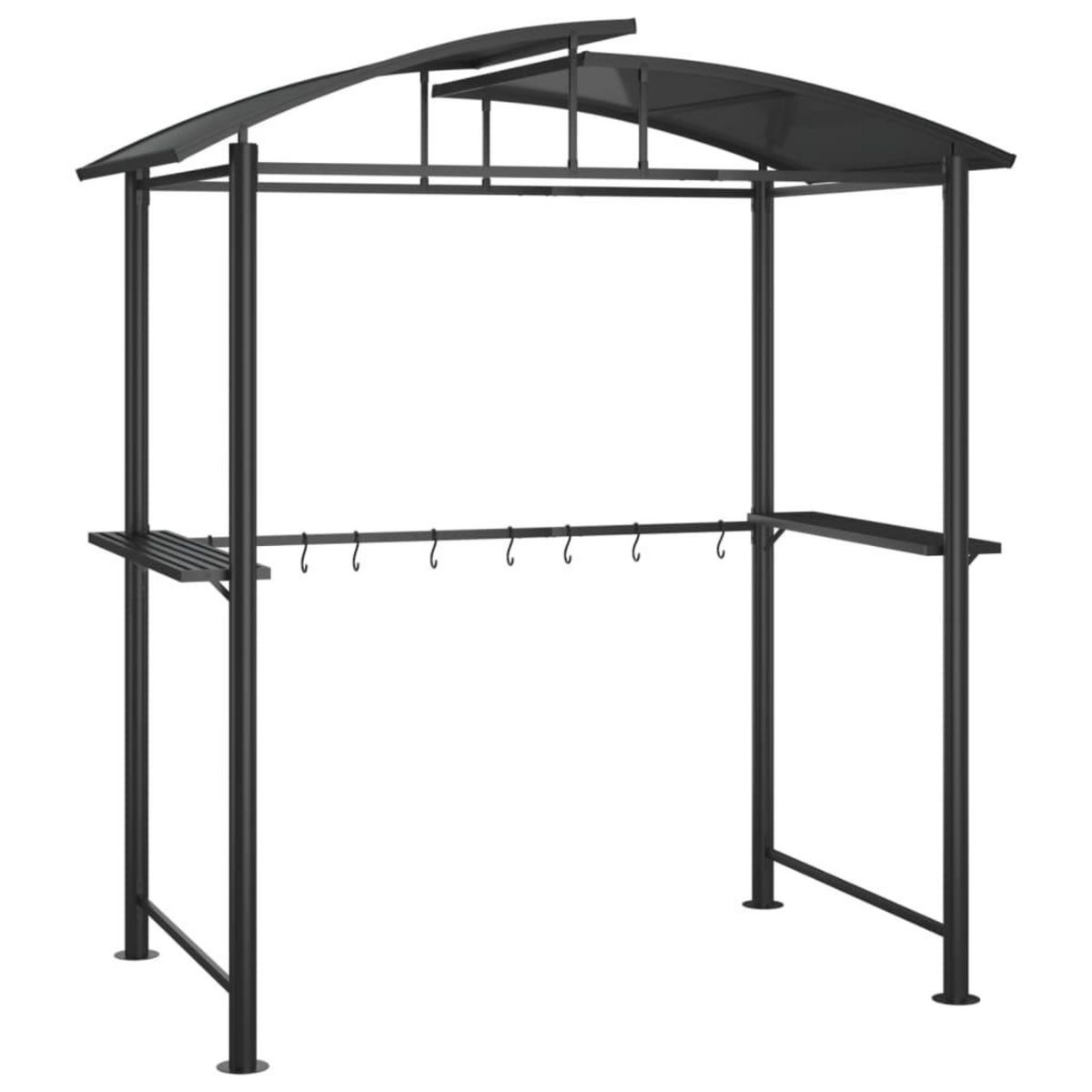 VIDAXL Gazebo BBQ et etageres laterales anthracite 210x114x230cm acier