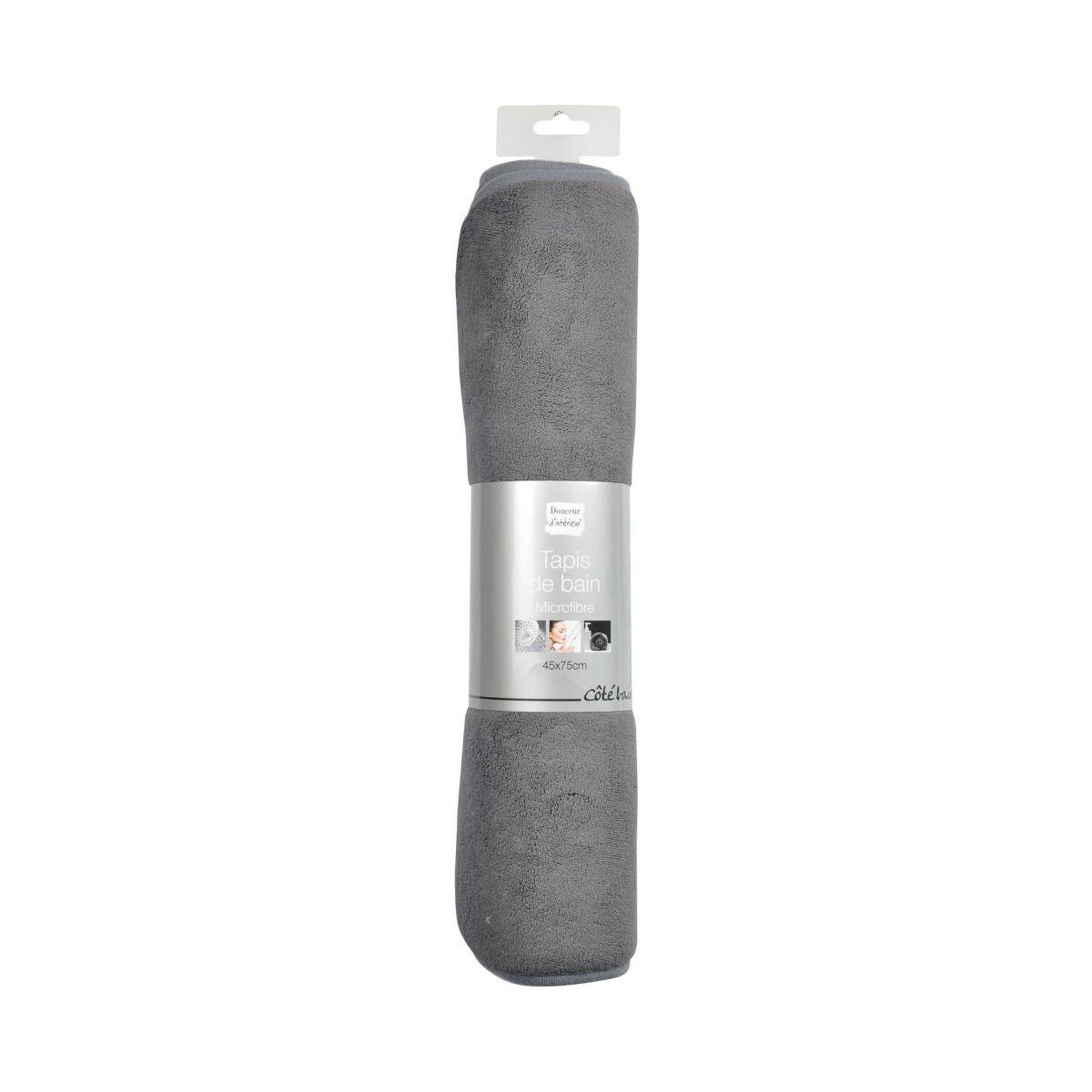 Voir la diapositive 3 : Douceur d'Intérieur Tapis de bain microfibre  vitamine ii  45x75cm anthracite