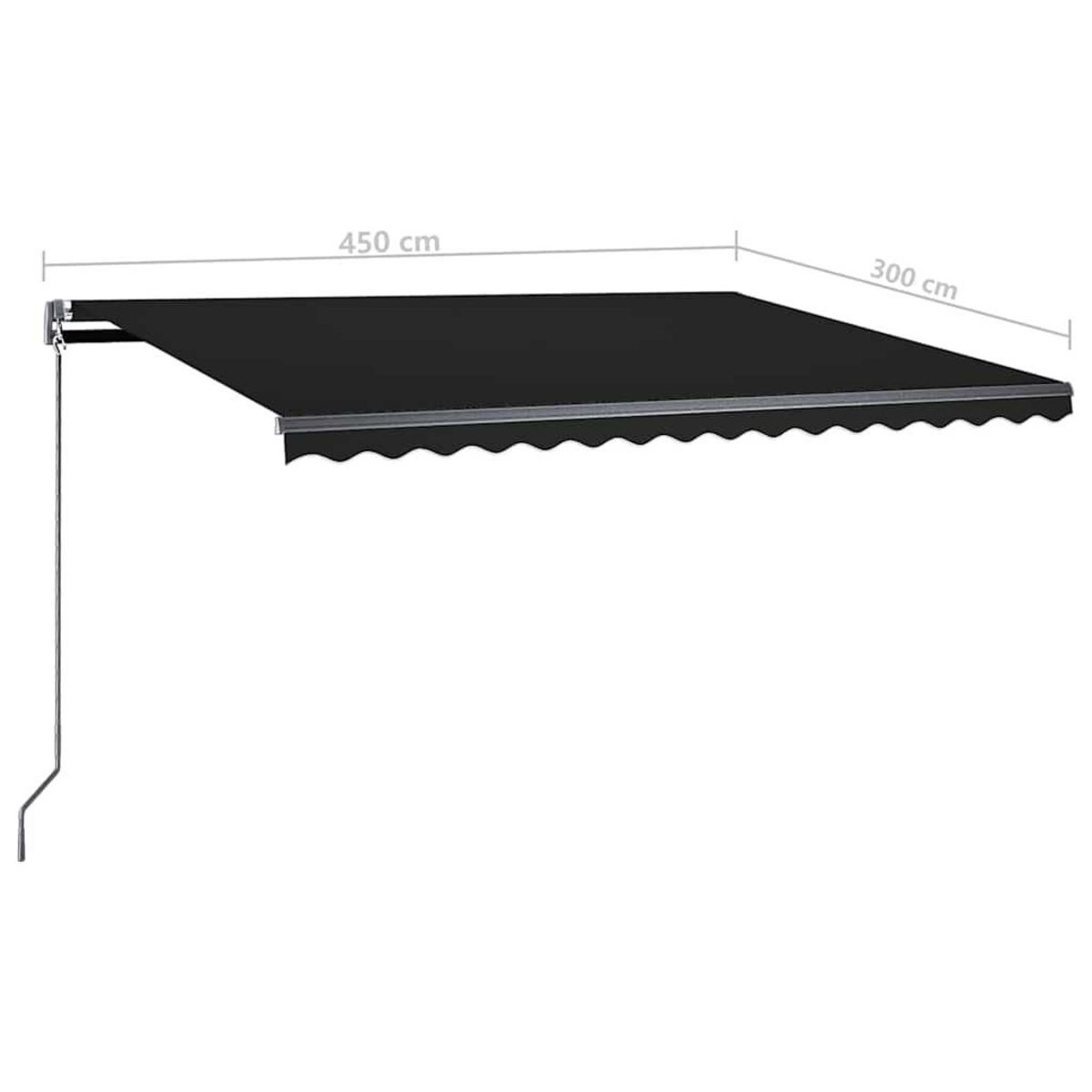 VIDAXL Auvent automatique et capteur de vent/LED 450x300 cm Anthracite