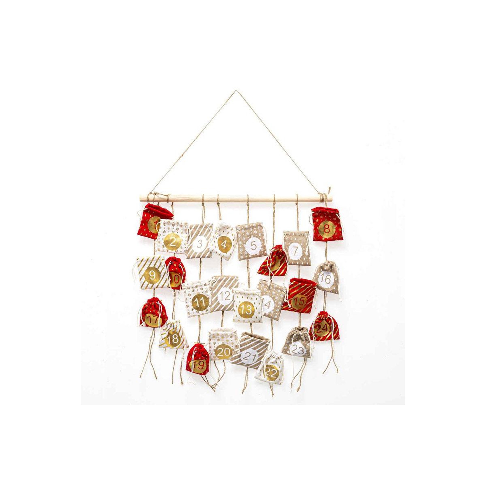 FEERIC LIGHT & CHRISTMAS Décoration de noël calendrier  vintage  60cm beige