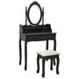 Voir la diapositive 1 : VIDAXL Ensemble de coiffeuse avec tabouret Noir 75x69x140 cm Paulownia
