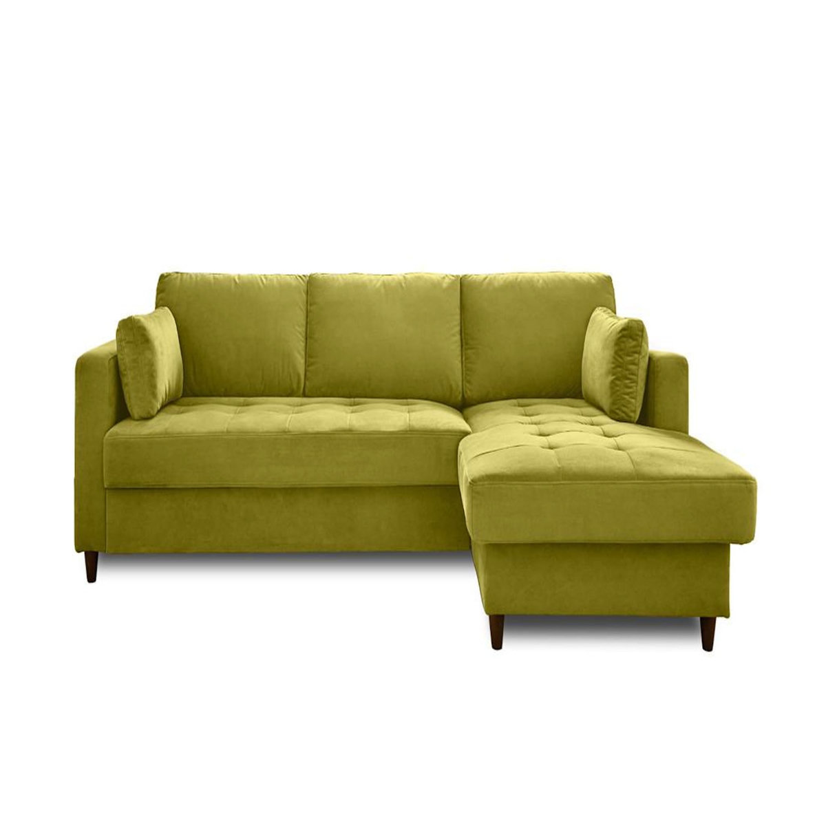 LISA DESIGN Anna - canapé d'angle droit - 4 places - convertible avec coffre - en velours