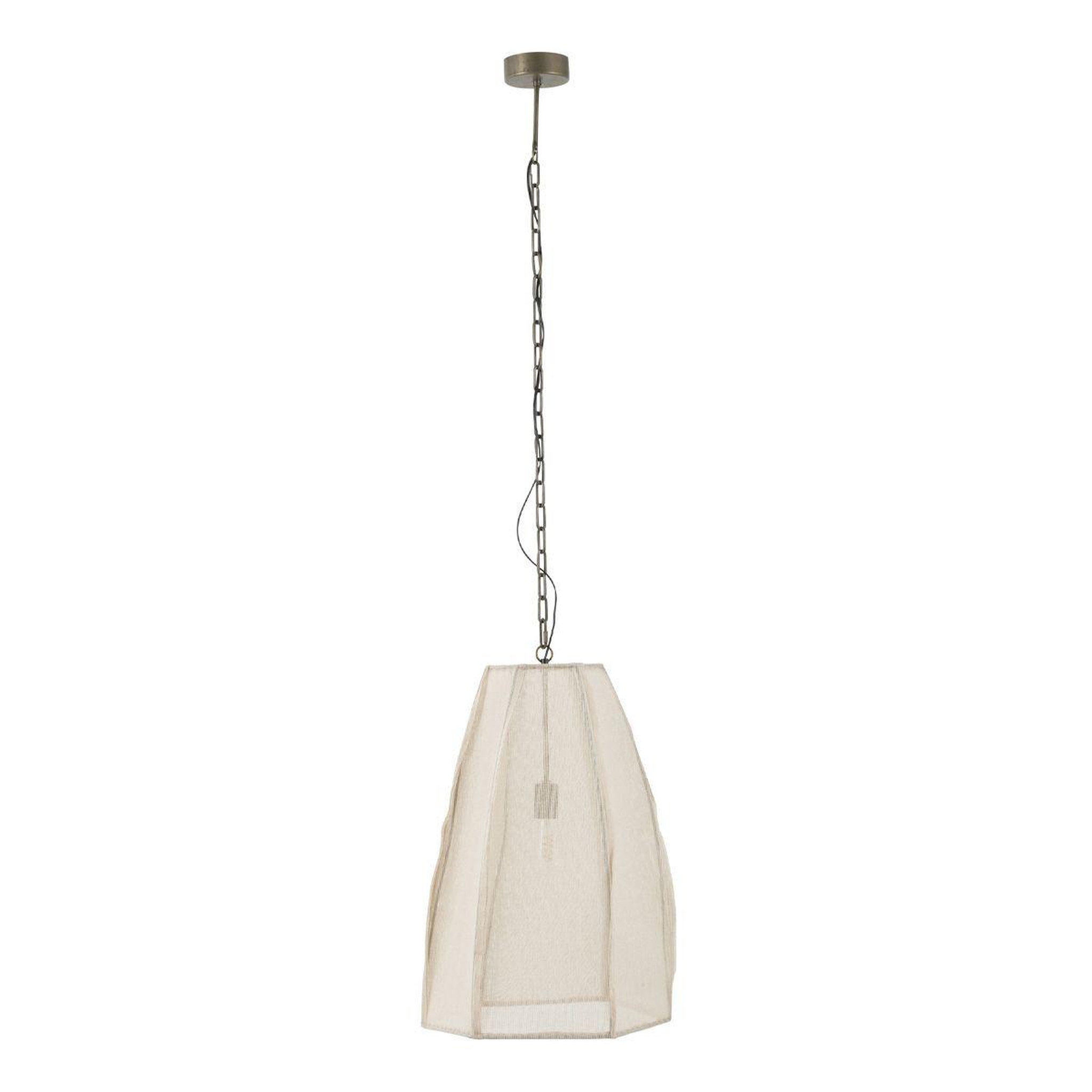 J-LINE Lampe suspension en lin  poire  173cm blanc
