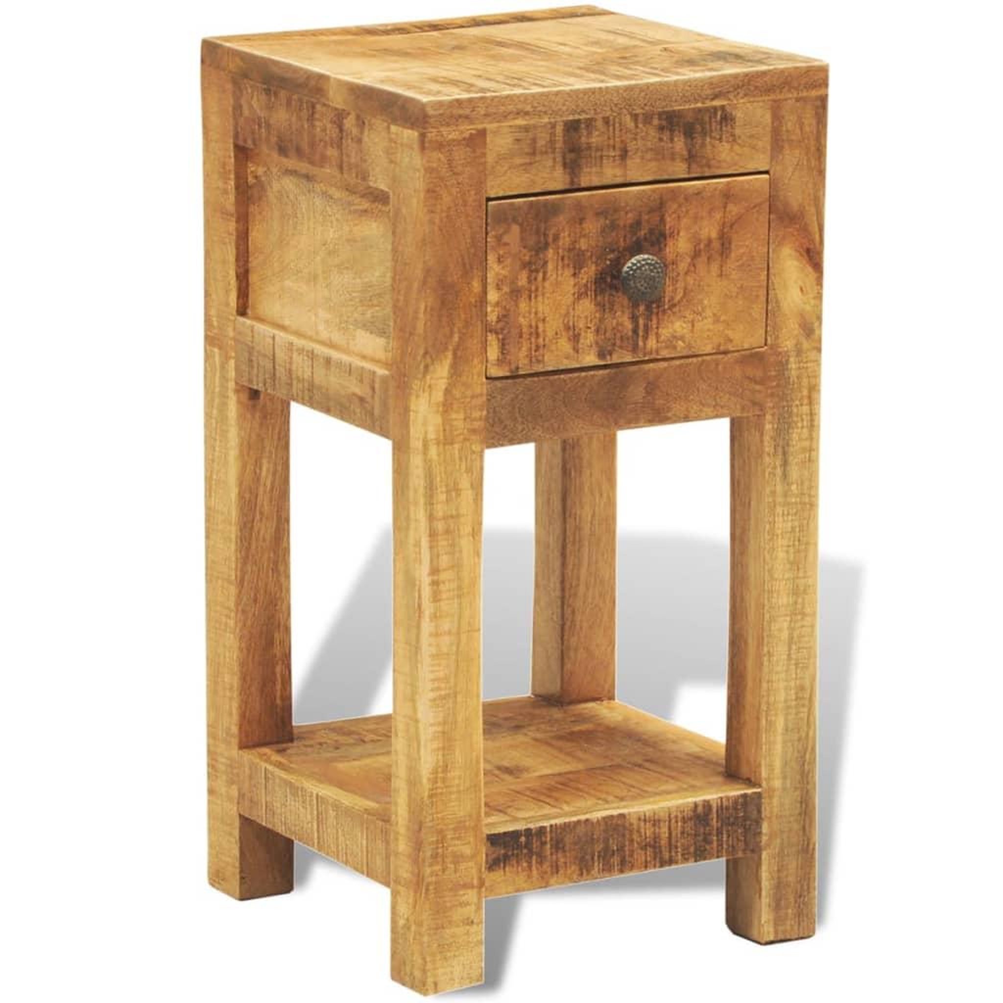 Voir la diapositive 2 : VIDAXL Table de chevet avec 1 tiroir Bois massif de manguier