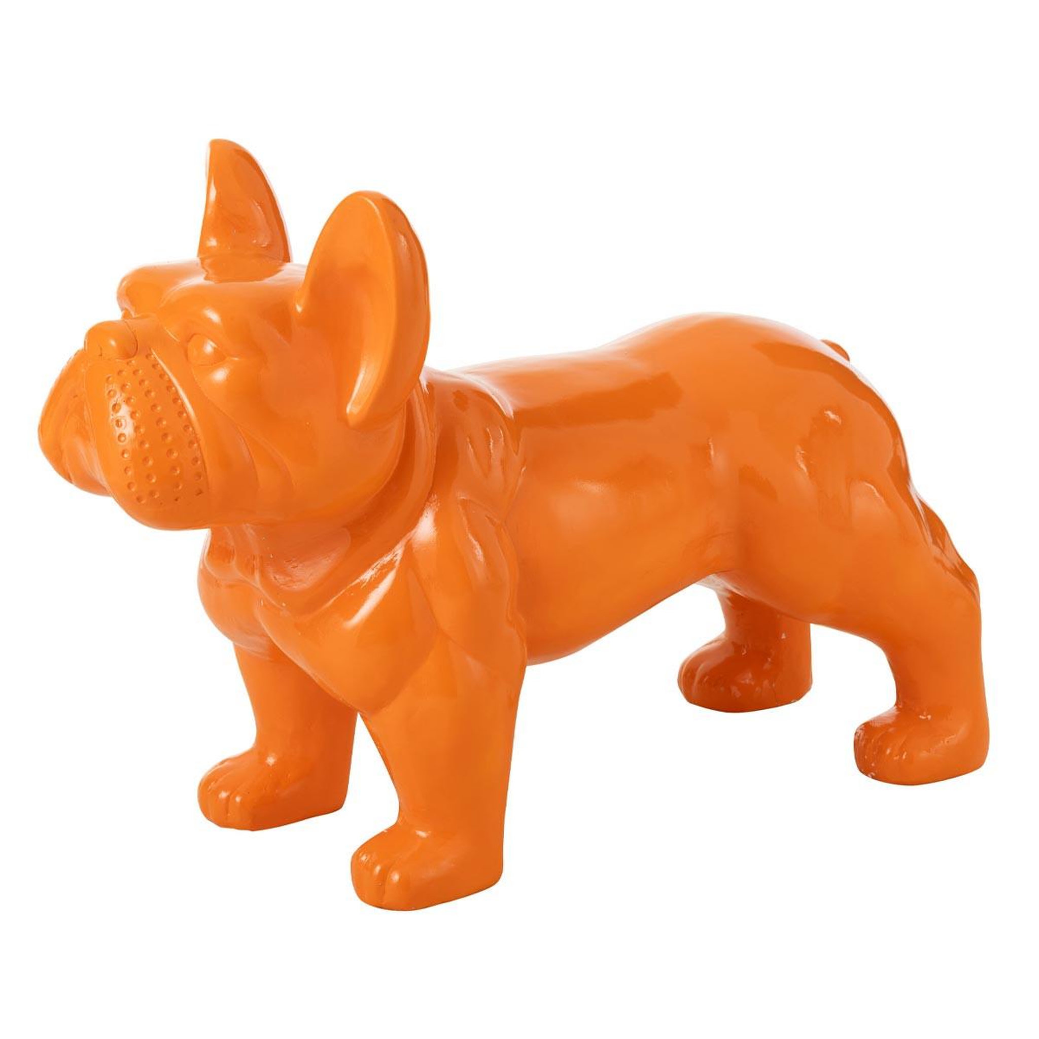 J-LINE Statue déco  bulldog  88cm orange