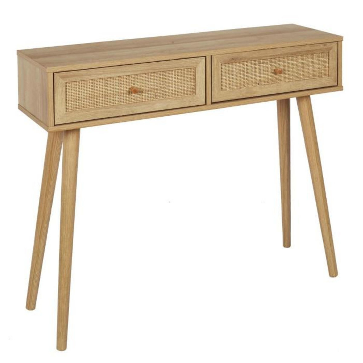Paris Prix Console 2 Tiroirs en Bois  Bali  100cm Naturel
