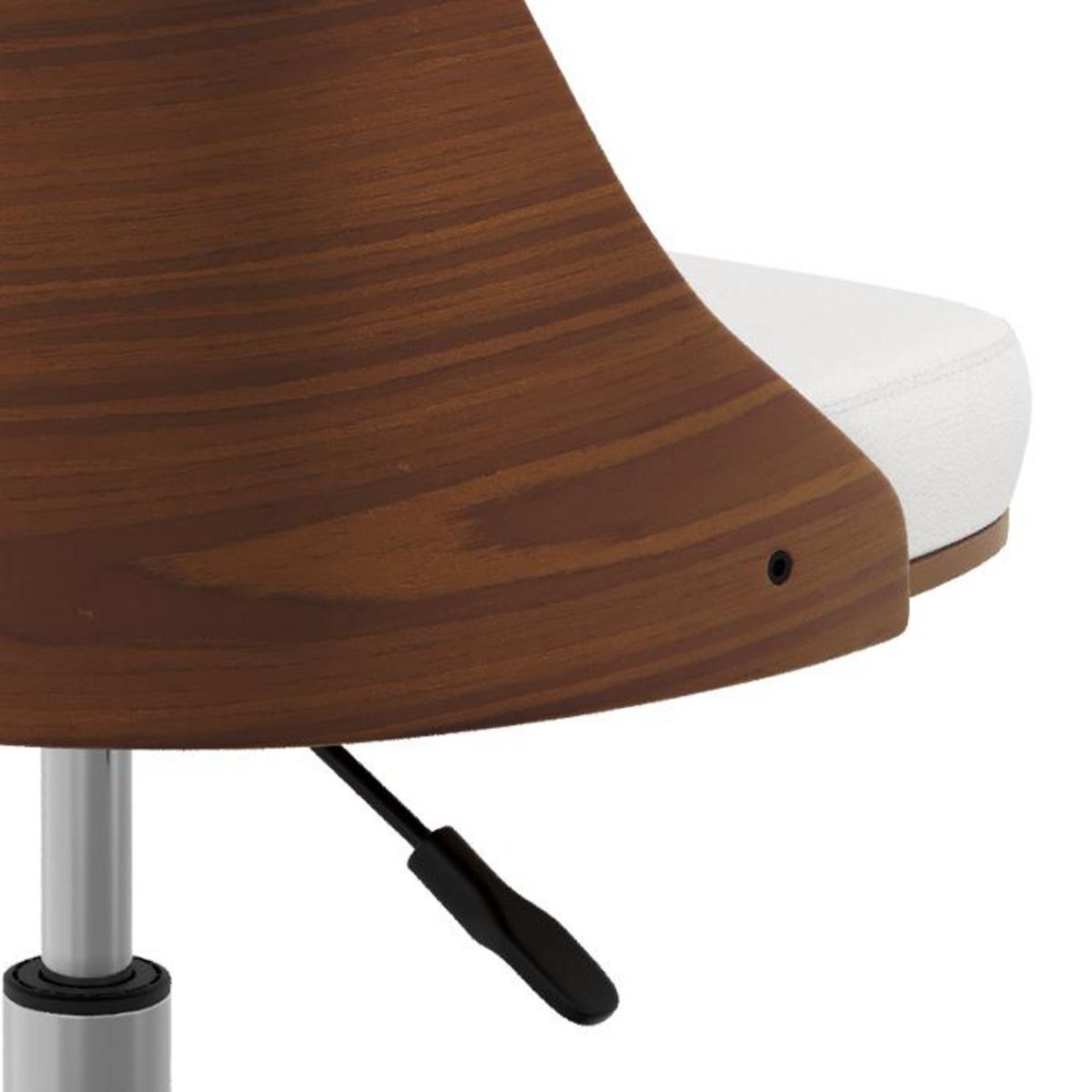 Rendez vous déco Chaise de bureau pivotante sur roulettes en bois foncé et PU noir - Georges