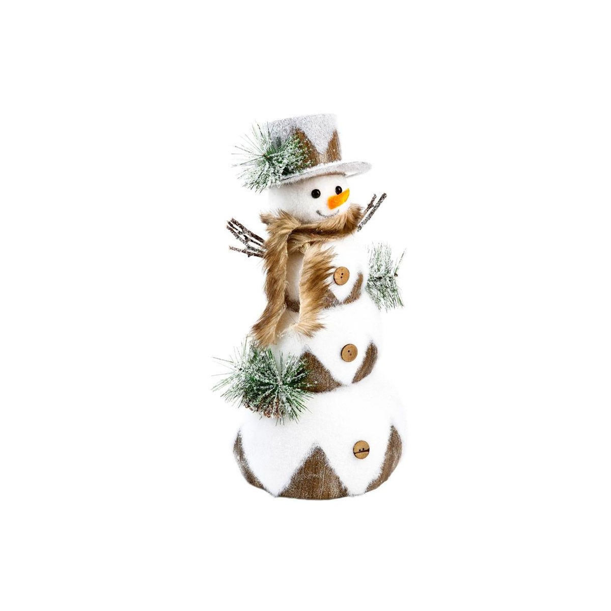 FEERIC LIGHT & CHRISTMAS Bonhomme de Neige Déco  Glacé  42cm Blanc