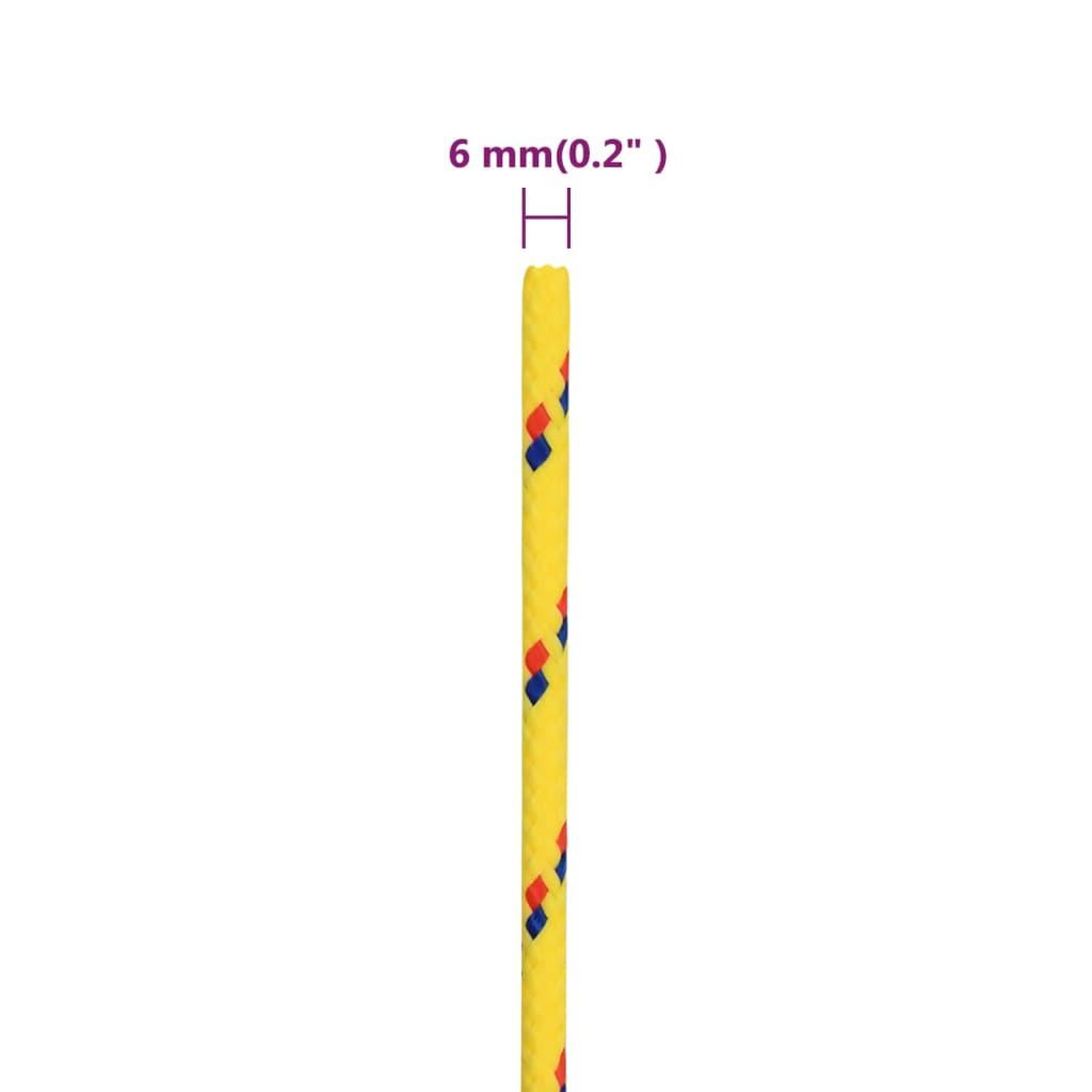 Voir la diapositive 6 : VIDAXL Corde de bateau Jaune 6 mm 250 m Polypropylene