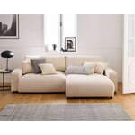 LISA DESIGN Pivoine - canapé d'angle réversible - 4 places - convertible avec coffre - en velours texturé. Coloris disponibles : Gris, Beige, Jaune, Vert, Orange, Bleu