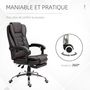 Voir la diapositive 6 : HOMCOM Fauteuil de bureau fauteuil manager grand confort réglable dossier inclinable repose-pied revêtement synthétique chocolat