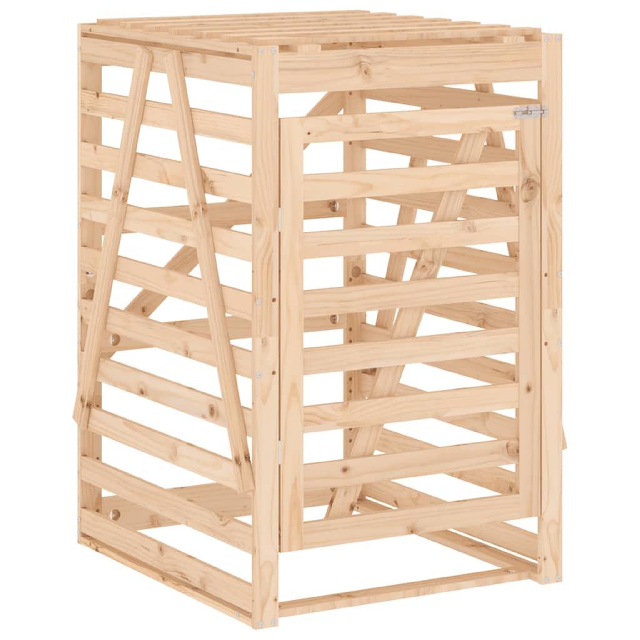 Voir la diapositive 2 : VIDAXL Abri pour poubelle sur roulettes 84x90x128,5 cm bois massif pin