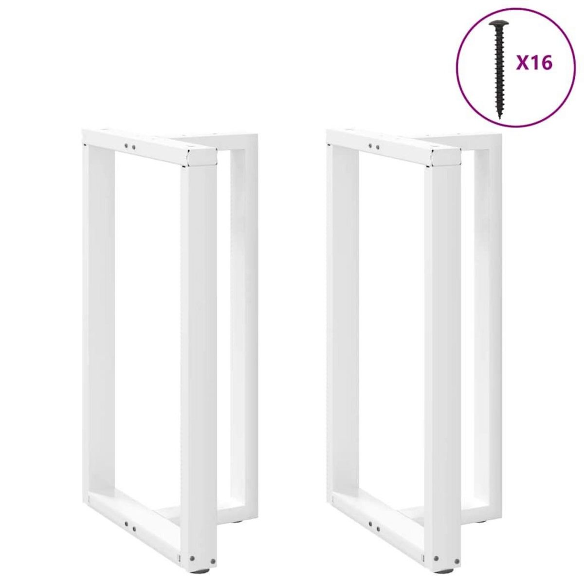 VIDAXL Pieds de table de bar forme de T 2 pcs blanc 60x35x(100-101) cm