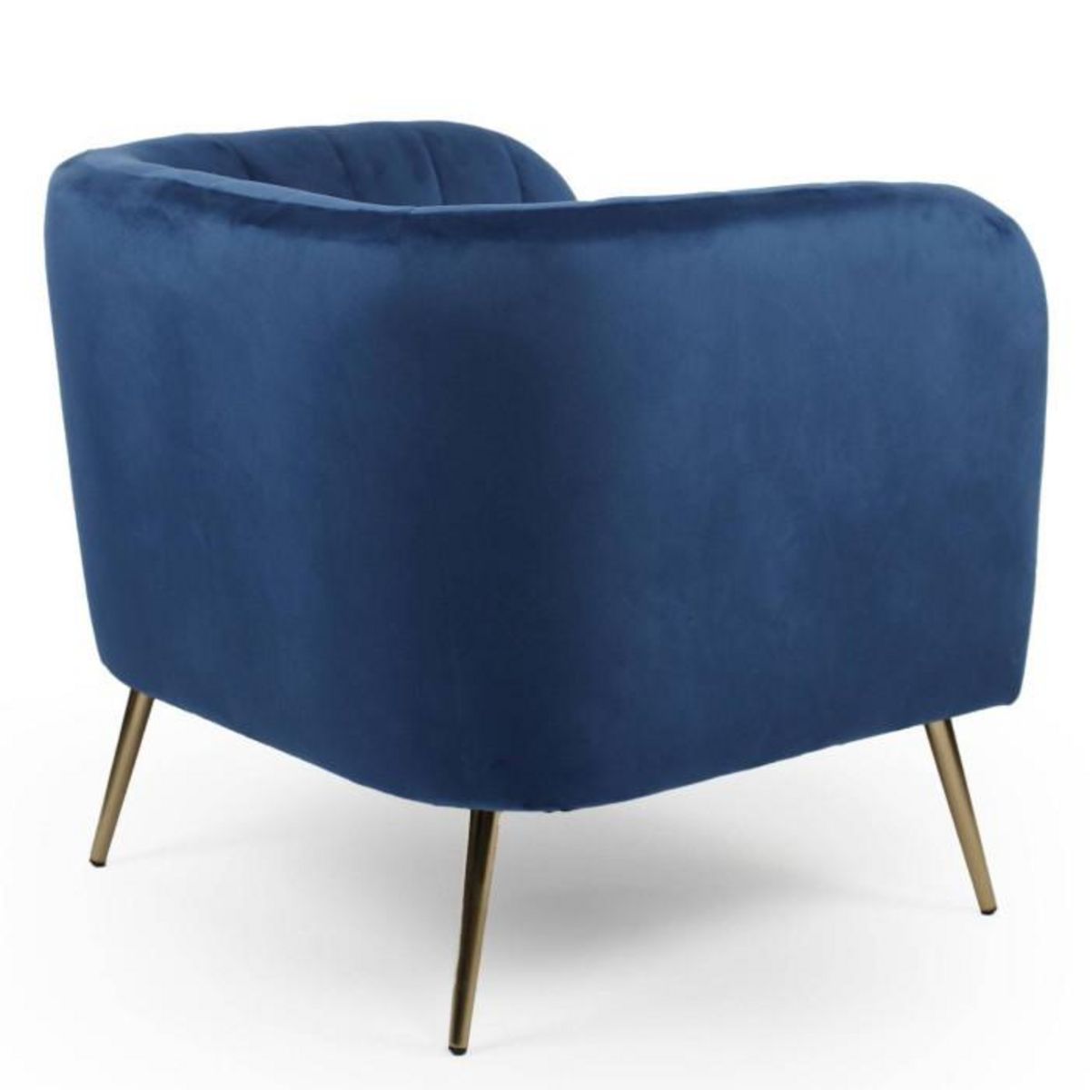 Paris Prix Fauteuil Design en Velours  Reuben  75cm Bleu