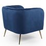 Voir la diapositive 4 : Paris Prix Fauteuil Design en Velours  Reuben  75cm Bleu