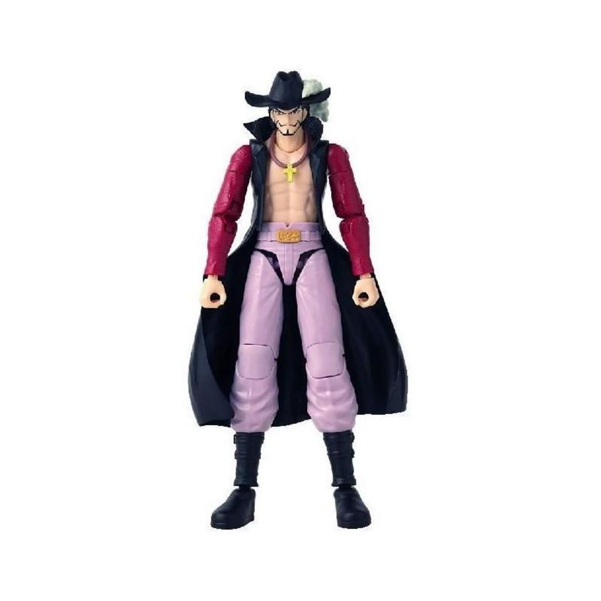 BANDAI Figurine Anime Heroes articulée - BANDAI - One Piece - Dracule Mihawk oeil de Faucon - 17 cm