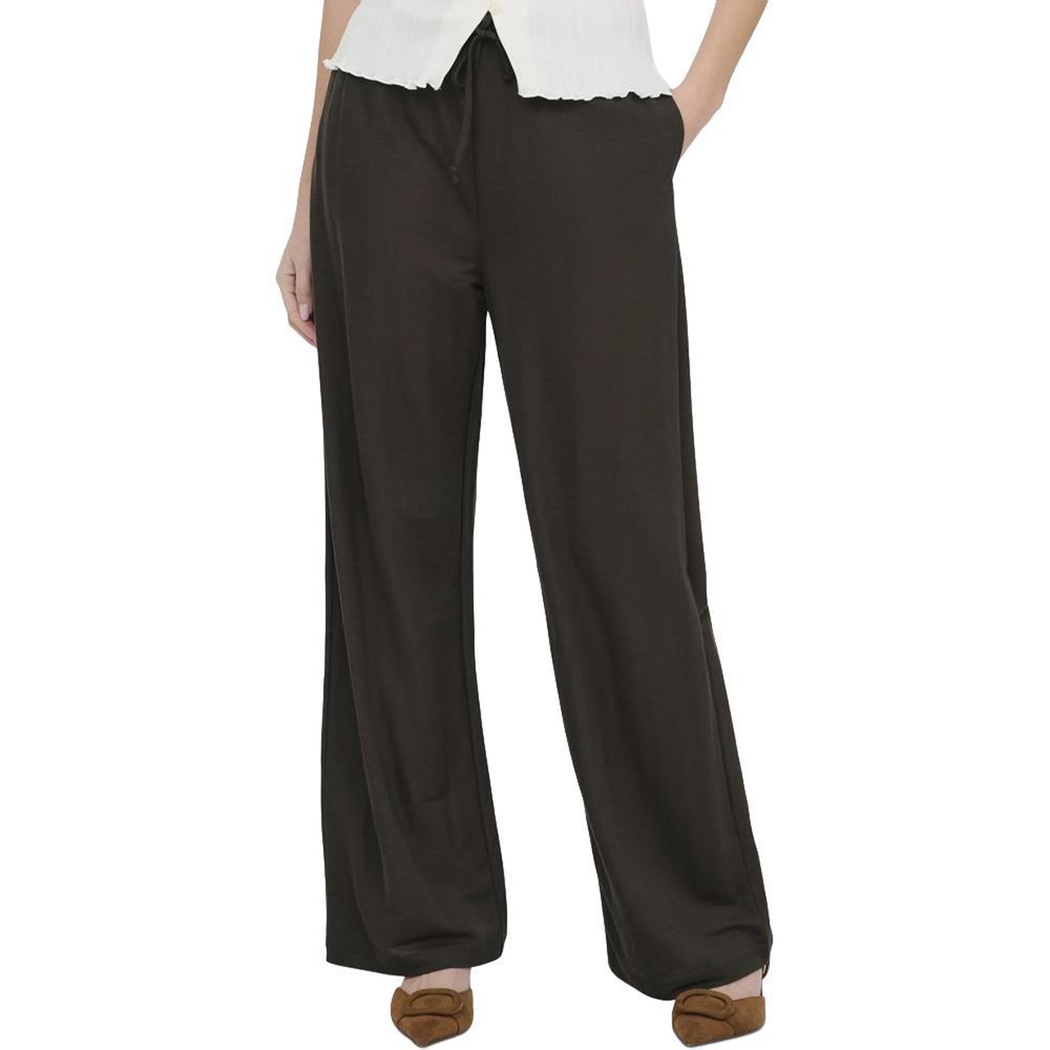 JACQUELINE DE YONG Pantalon fluide Marron Femme JDY Leslie. Coloris disponibles : Marron