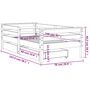 Voir la diapositive 6 : VIDAXL Cadre de lit enfant avec tiroirs 70x140 cm bois de pin massif