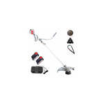 Ikra Débroussailleuse à batterie sans fil 40V - 2 batteries lithium 2.0Ah Chargeur double - Bobine de Fil + Lame 3 dents 25,5 cm IKRA