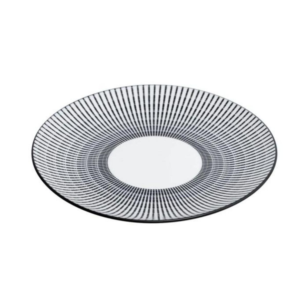 SECRET DE GOURMET Lot de 6 Assiettes à Dessert Porcelaine  Lunis  19cm Noir