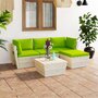 VIDAXL Salon de jardin palette 5 pcs avec coussins Epicea impregne
