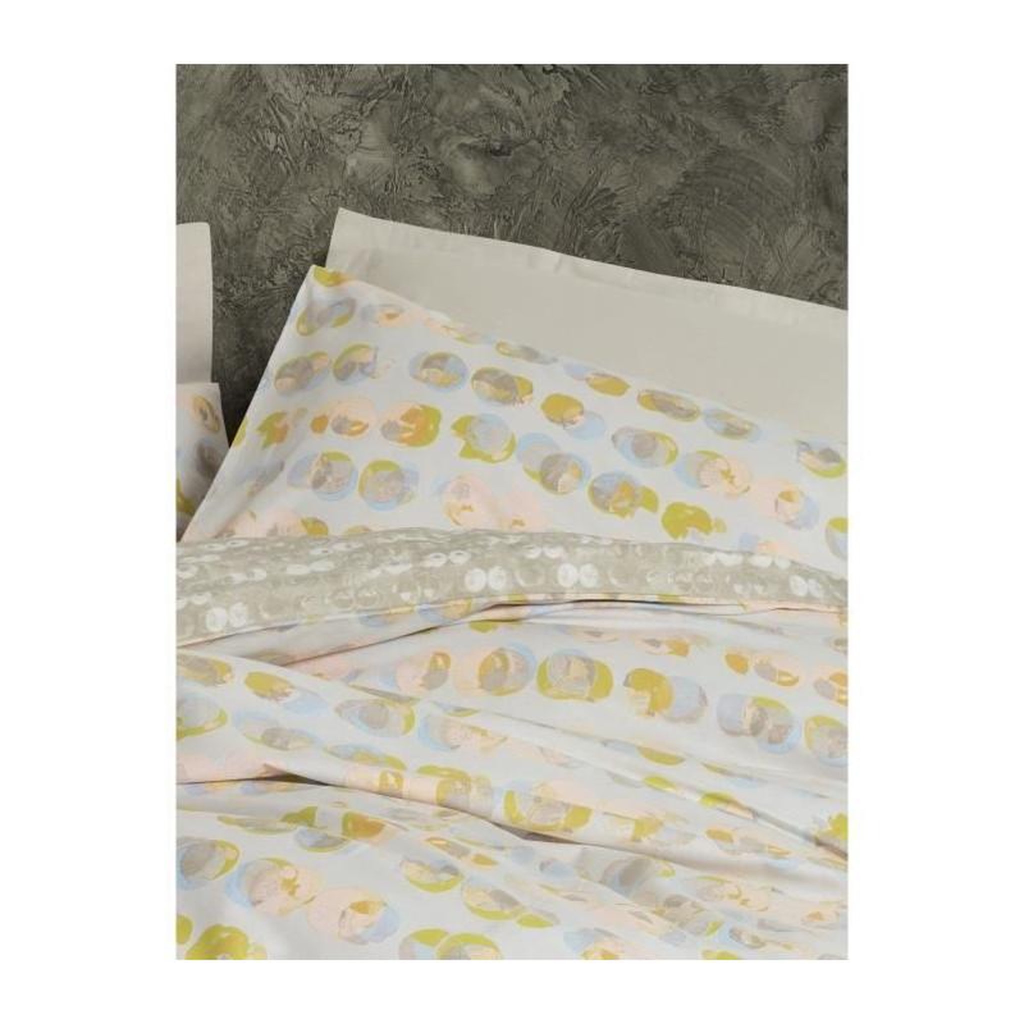 Voir la diapositive 2 : GENERIQUE Parure de lit - 129CTN64851 - 1 housse de couette 220 x 240 cm + 2 taies d'oreiller 60 x 60 cm - 100% coton ranforcé - Beige