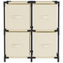 Voir la diapositive 3 : VIDAXL Armoire de rangement 4 paniers en tissu Crème 63x30x71 cm Acier