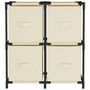 Voir la diapositive 3 : VIDAXL Armoire de rangement 4 paniers en tissu Crème 63x30x71 cm Acier