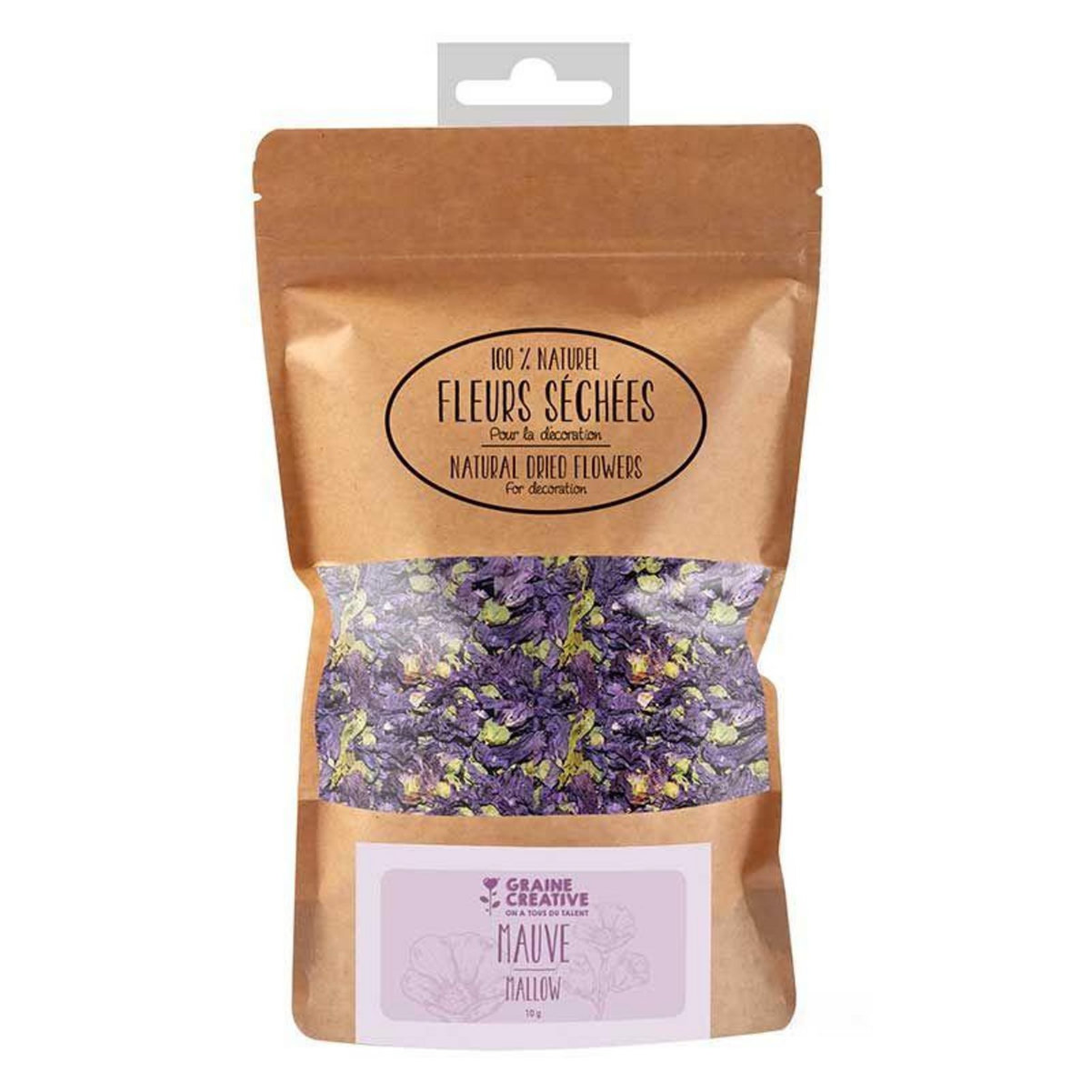 Graine créative Fleurs séchées décoratives Mauve 10 g