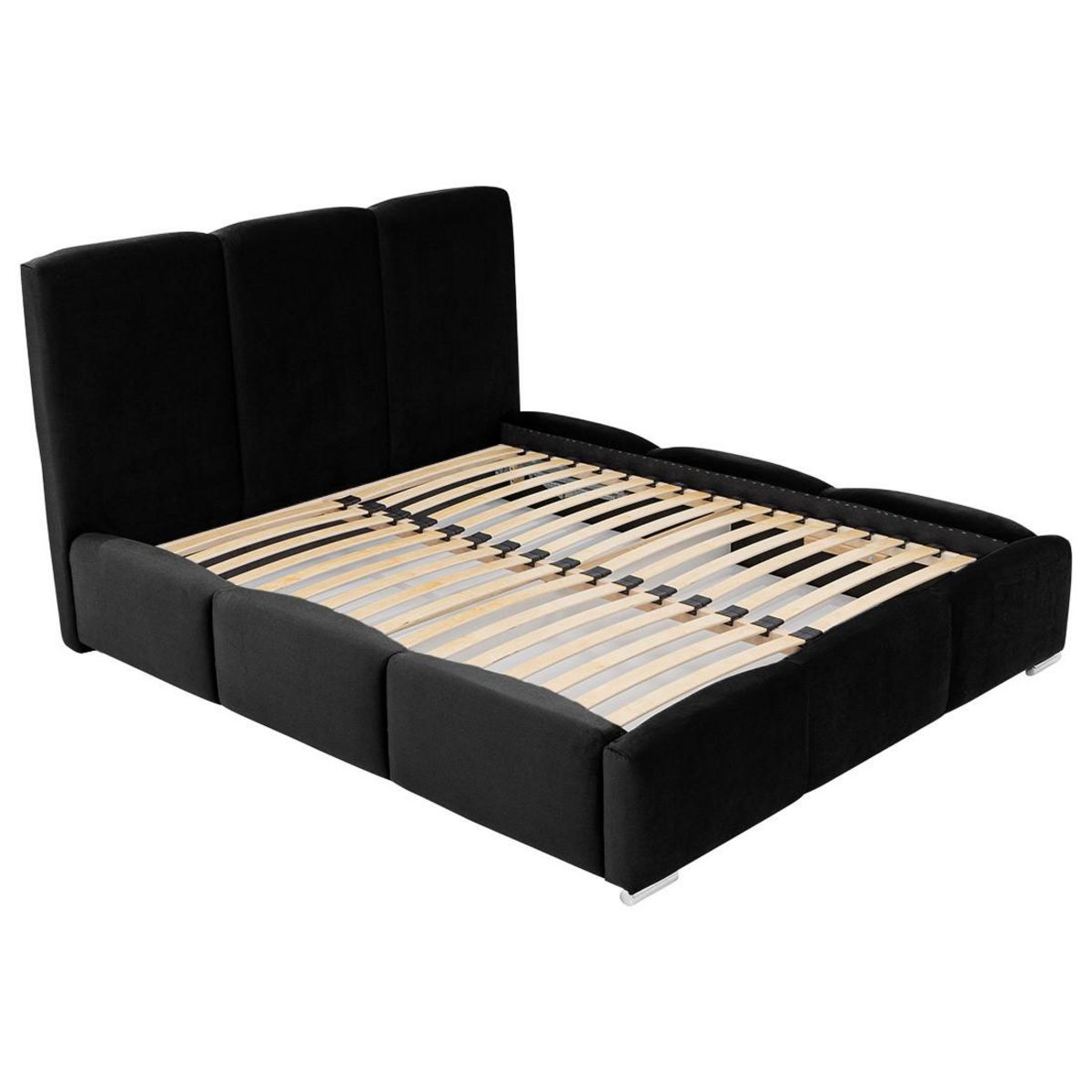 BEST MOBILIER Noa - lit coffre - 160x200 cm - en velours - sommier inclus