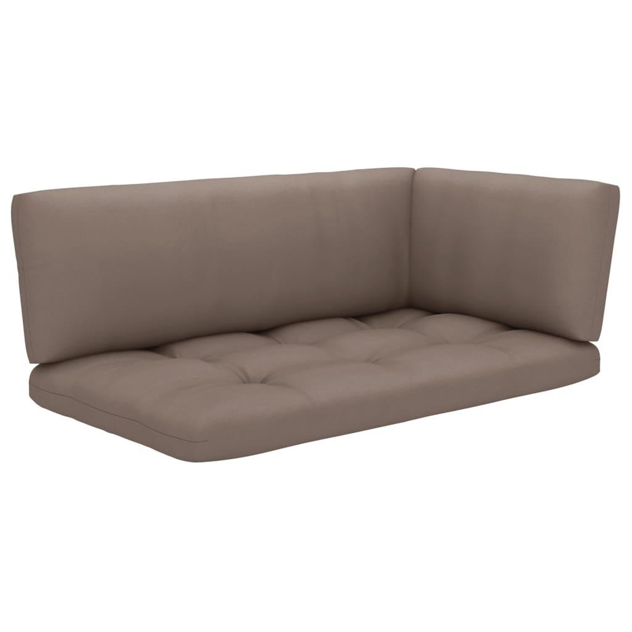 Voir la diapositive 4 : VIDAXL Canape palette 2 places avec coussins pin impregne de blanc