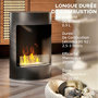 Voir la diapositive 4 : HOMCOM Cheminée éthanol - cheminée bioéthanol design cylindrique - réservoir 0,9L dia. 32 x H.55 cm acier noir