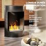 Voir la diapositive 4 : HOMCOM Cheminée éthanol - cheminée bioéthanol design cylindrique - réservoir 0,9L dia. 32 x H.55 cm acier noir
