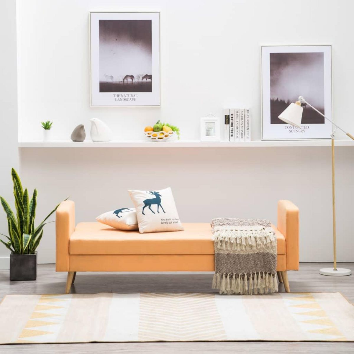 VIDAXL Canape Tissu Orange