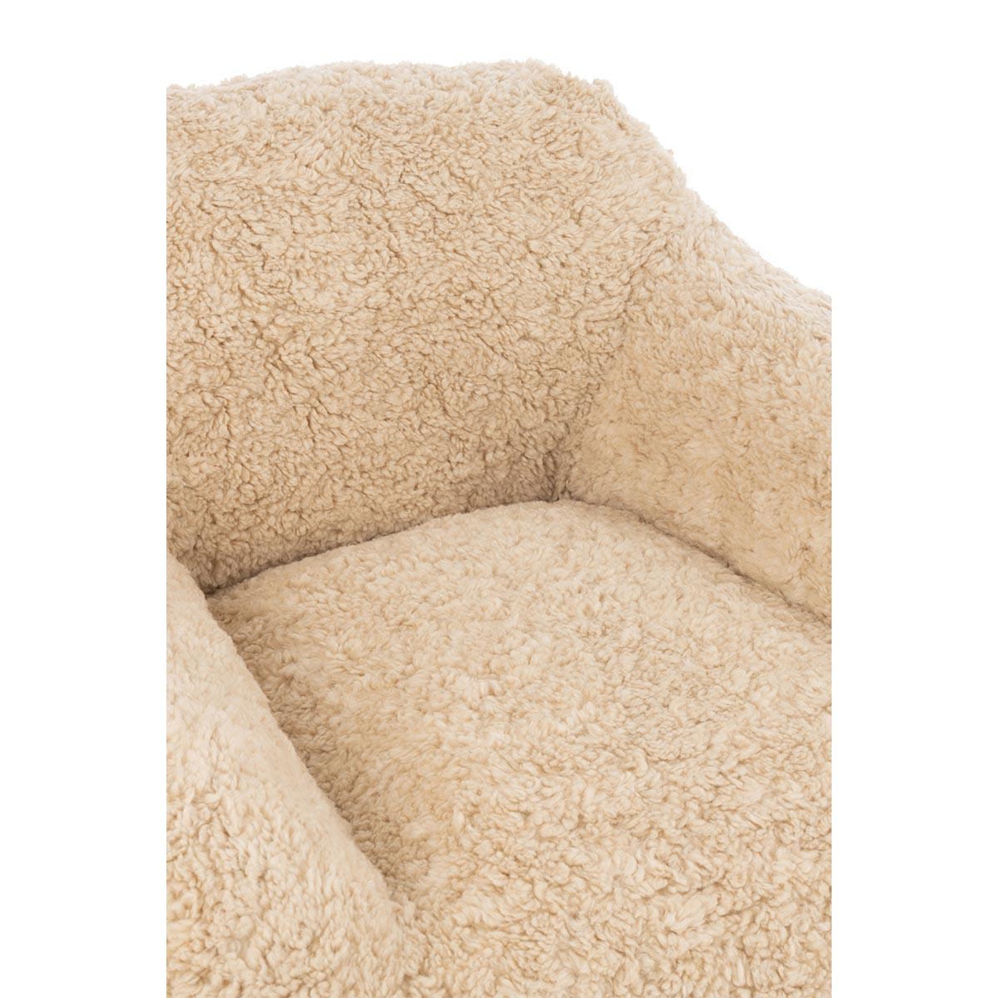 Voir la diapositive 5 : J-LINE Fauteuil en Tissu  Cutie  99cm Beige
