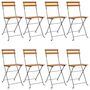 Voir la diapositive 2 : VIDAXL Chaises de bistrot pliantes lot de 8 Bois teck solide et acier