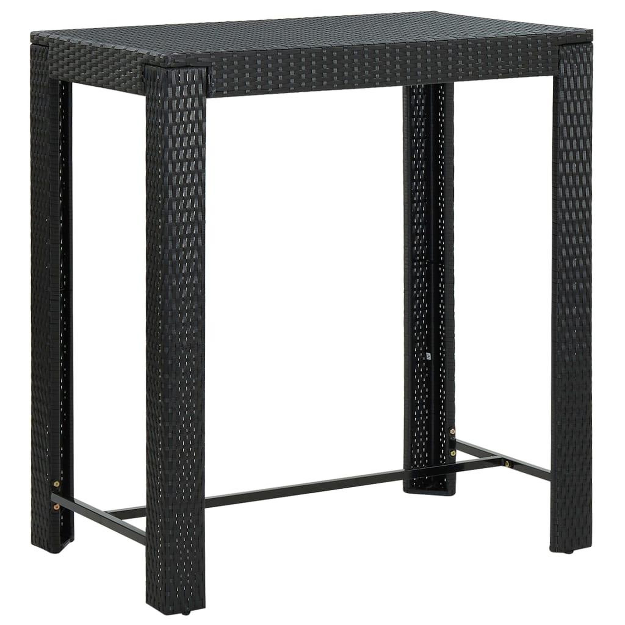 VIDAXL Table de bar de jardin Noir 100x60,5x110,5 cm Resine tressee