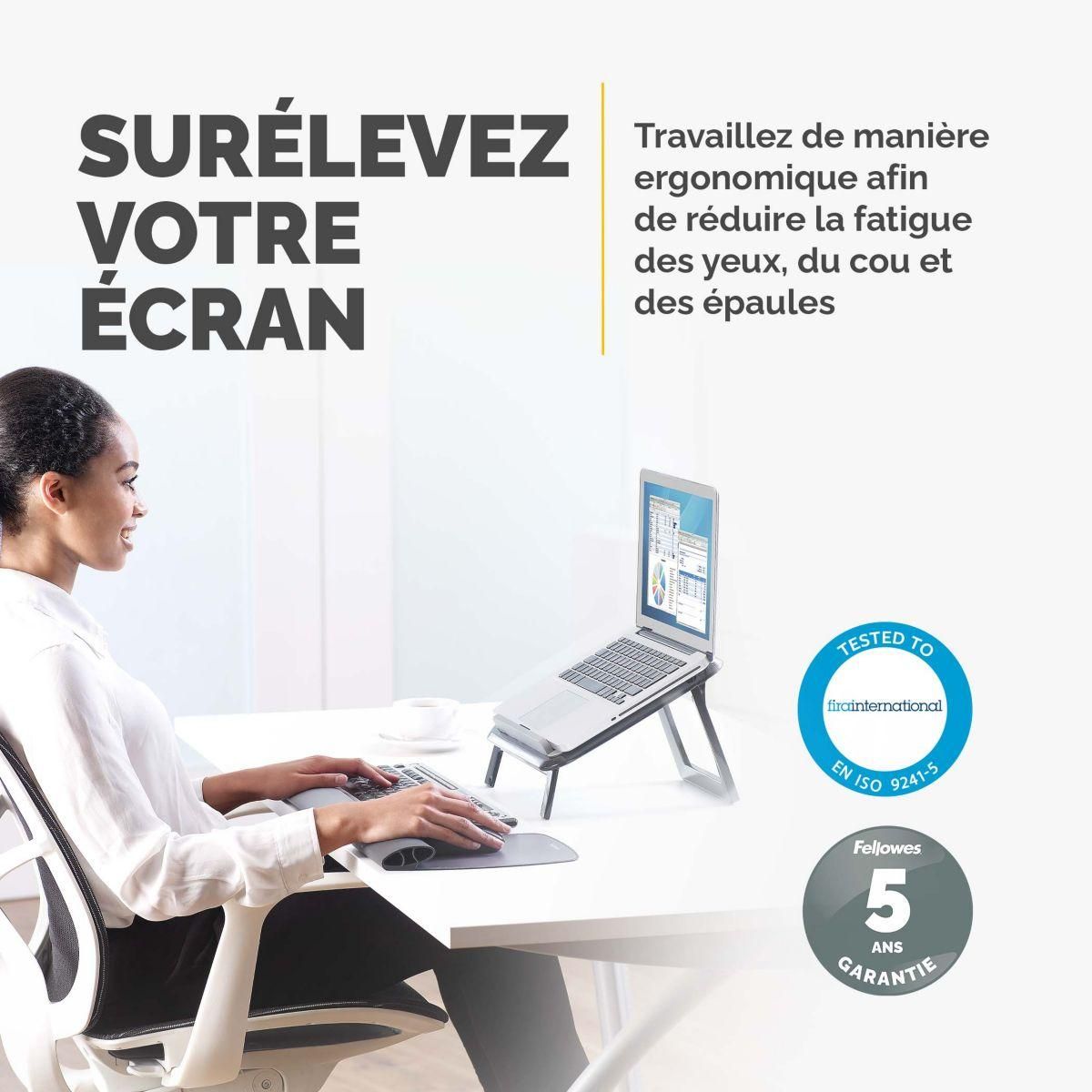 Fellowes SUPPORT pc portable ergonomique Quicklift I noir