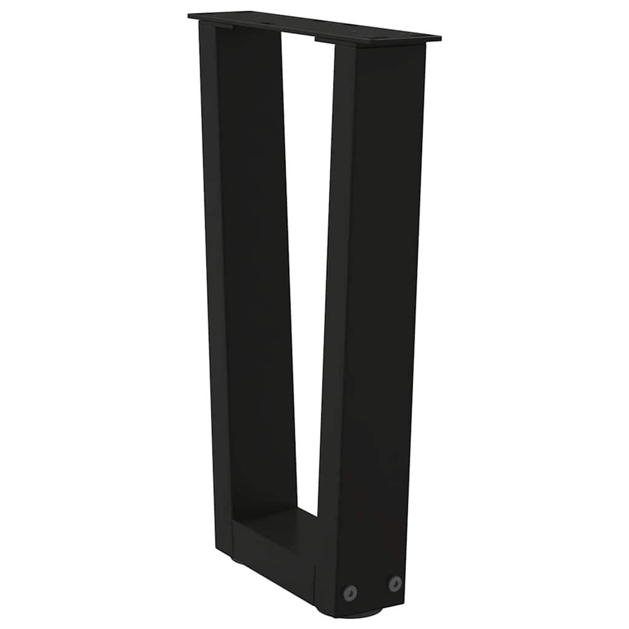 Voir la diapositive 4 : VIDAXL Pieds de table a manger forme de V 2 pcs noir 38x(42-43,3) cm