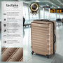 Voir la diapositive 2 : tectake Set de valises trolley rigides 4 parties, en plastique ABS robuste champagne