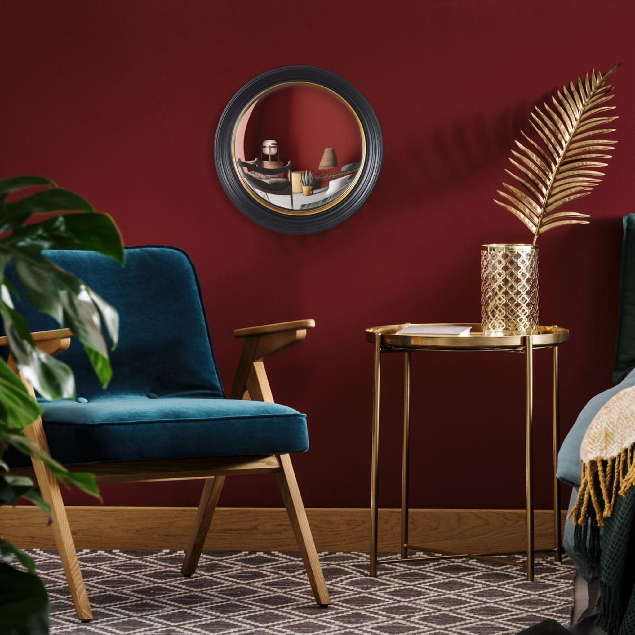 Voir la diapositive 5 : The Home Deco Factory Miroir Déco Rond  Oko  40cm Noir