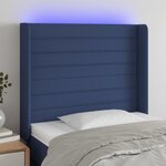 VIDAXL Tete de lit a LED Bleu 103x16x118/128 cm Tissu