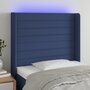 Voir la diapositive 1 : VIDAXL Tete de lit a LED Bleu 103x16x118/128 cm Tissu