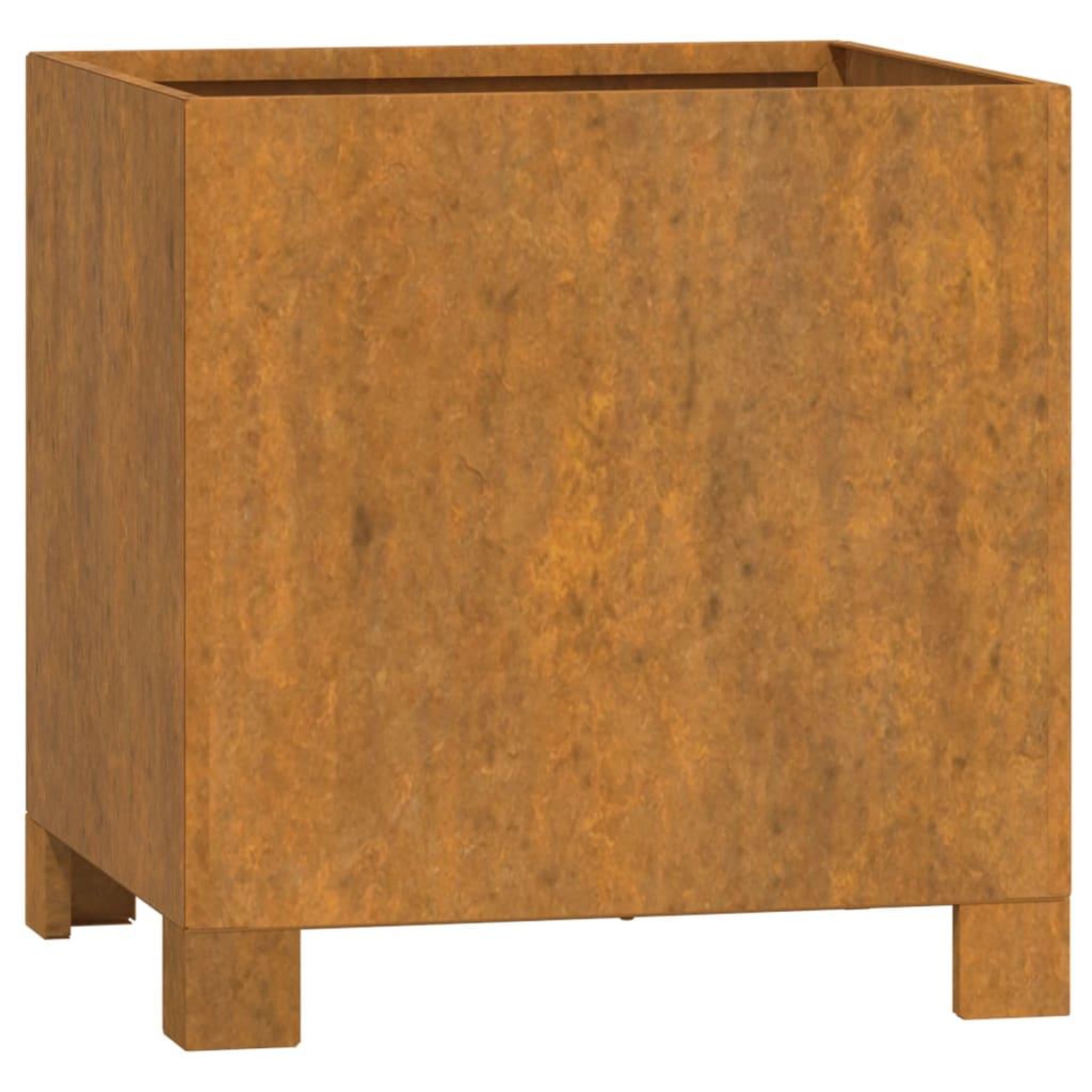 Voir la diapositive 2 : VIDAXL Jardiniere avec pieds Rouille 32x30x33 cm Acier corten