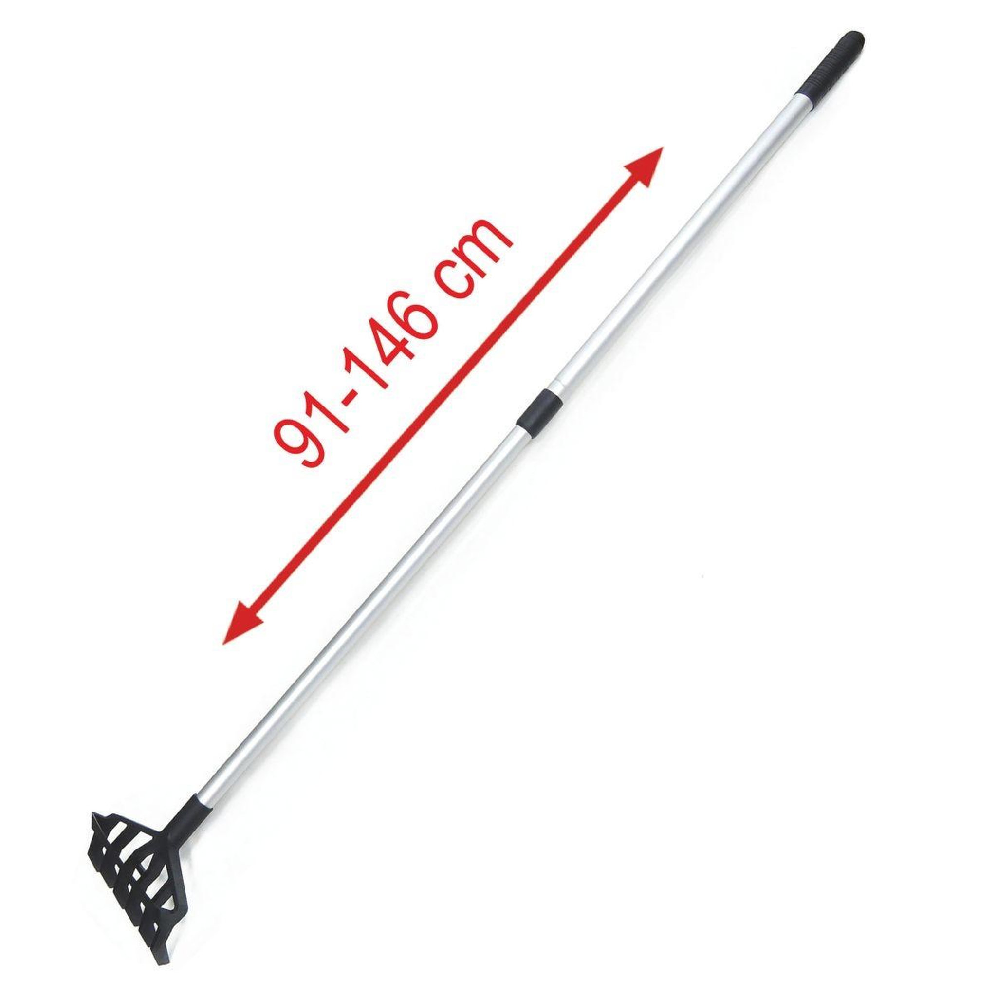 Voir la diapositive 2 : KZ GARDEN Rateau de jardin desherbeur manuel manche téléscopique 91-146cm - râteau de désherbage jardin 6 dents allées potager kz garden