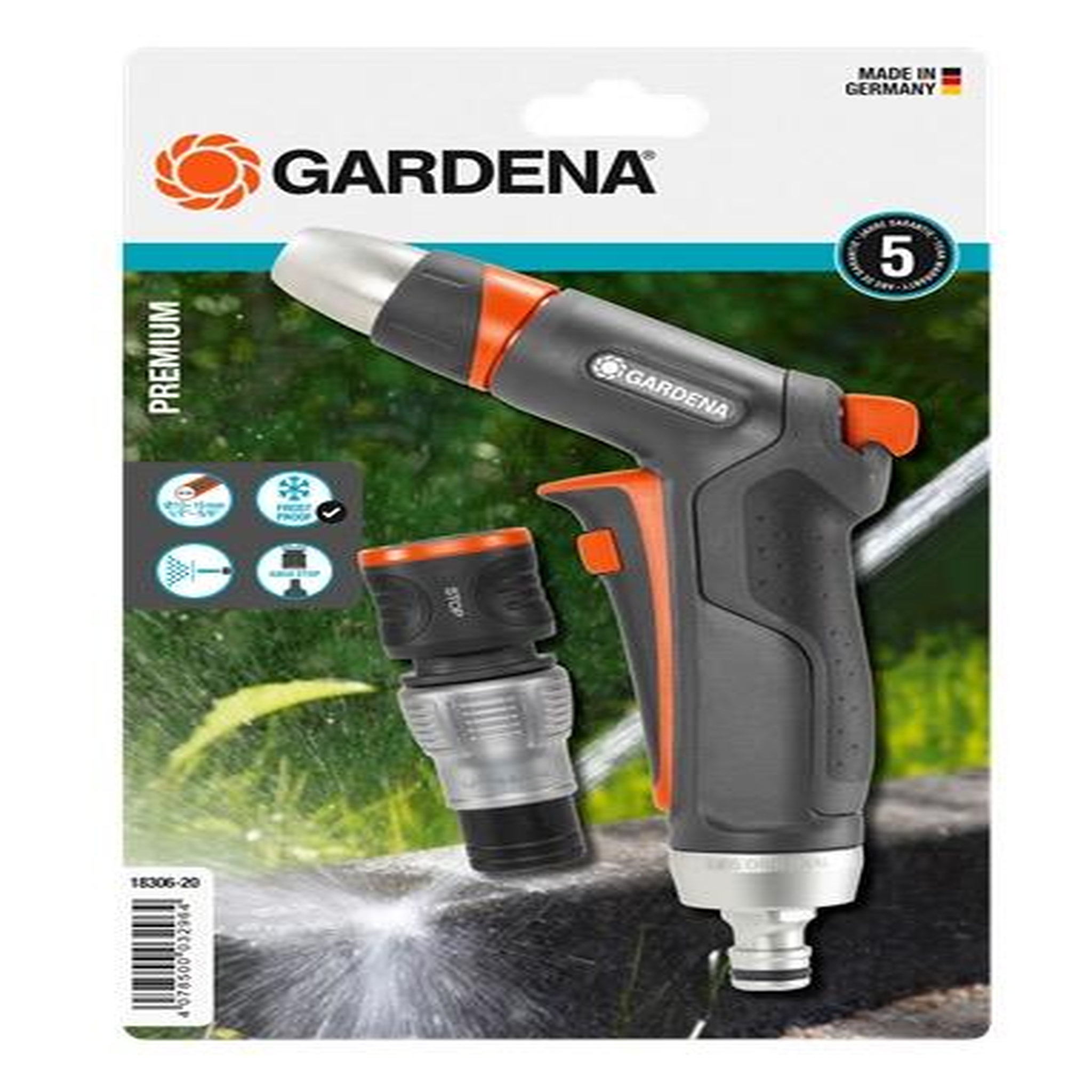 Gardena Pistolet de Nettoyage + Raccord aquastop Premium