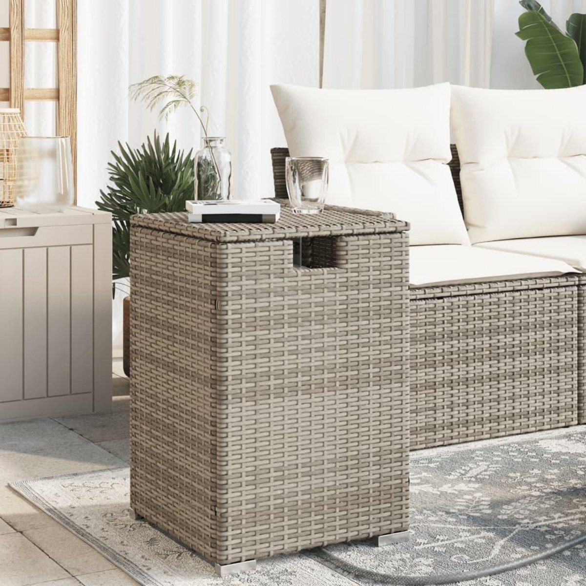 VIDAXL Table de couverture de bouteille de propane gris 40x40x60 cm